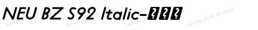 NEU BZ S92 Italic字体转换